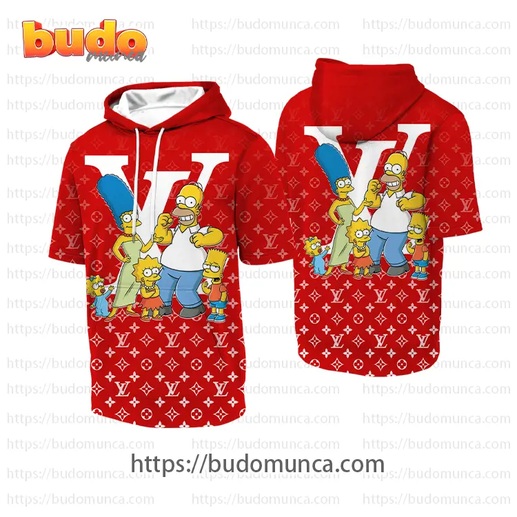 Louisvuitton and simpsons movie family hooded short sleeve t-shirt gift uninque for kid man women